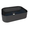 Cuba Para Banheiro Oval 39x29 Mármore Sintético Luna Cozimax Preto