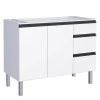 Gabinete de Aço Para Pia 120cm 3 Gavetas Cozinha Gaia Cozimax Branco 