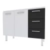 Gabinete de Pia 120 Apolo Flat 3G Cozimax Branco/Preto