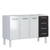 Gabinete de Pia 160 Apolo Flat 4G Cozimax Branco/Preto