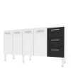 Gabinete de Pia 180 Apolo Flat 3G Cozimax Branco/Preto