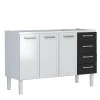 Gabinete de Pia 140 Apolo Flat 4G Cozimax Branco/Preto 