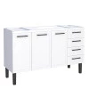 Gabinete de Aço Para Pia 150cm 3 Portas Juno/Apolo 4 Gavetas Cozimax Branco