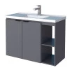 Gabinete Para Banheiro Madeira Aster 80 Com Lavatório Cozimax Cinza