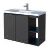 Gabinete Para Banheiro Madeira Aster 80 Com Lavatório Cozimax Preto