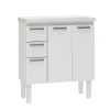 Gabinete Para Banheiro Aço Damasco Com Pés 80 Cozimax Branco