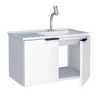 Gabinete Para Banheiro Aço Parati 60 Com Lavatório Cozimax Branco