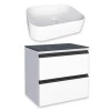 Gabinete Para Banheiro Gaia 60 com Cuba Luna Cozimax Branco