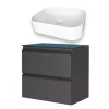 Gabinete Para Banheiro Gaia 60 com Cuba Luna Cozimax Preto