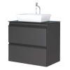 Gabinete Para Banheiro Aço Gaia 60 com Cuba Louça Linea Cozimax Preto