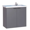 Gabinete Para Banheiro Madeira Aster 60 Com Lavatório Cozimax Cinza