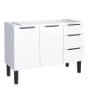 Gabinete de Aço Para Pia 120cm 2 Portas 3 Gavetas Júpiter Cozimax Branco