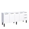 Gabinete de Aço Para Pia 200cm 4 Portas 3 Gavetas Júpiter Cozimax Branco