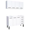Cozinha Completa Gabinete Para Pia 140 e Armário Aéreo Juno/Apolo 4 Gavetas Cozimax Branco