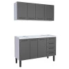 Cozinha Completa Gabinete Para Pia 140 e Armário Aéreo Juno/Apolo 4 Gavetas Cozimax Preto