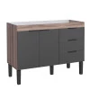 Gabinete Para Pia Cozinha 120cm Flamingo Cozimax Preto/Tamarindo