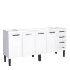 Gabinete de Aço Para Pia 200cm 4 Portas Juno/Apolo 4 Gavetas Cozimax Branco