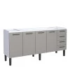 Gabinete de Aço Para Pia 200cm 4 Portas Juno/Apolo 4 Gavetas Cozimax Cinza Argila