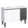 Gabinete de Aço Para Pia 120cm 2 Portas 3 Gavetas Netuno Cozimax Branco/Preto