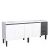 Gabinete de Aço Para Pia 200cm 4 Portas 3 Gavetas Netuno Cozimax Branco/Preto