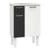 Gabinete Para Banheiro Aço Com Pés Araça 60 Cozimax Branco/Preto