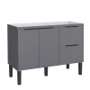 Gabinete De Madeira Para Pia De Cozinha 120cm Cisne Cozimax Cinza