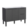 Gabinete De Madeira Para Pia De Cozinha 120cm Cisne Cozimax Preto