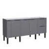 Gabinete De Madeira Para Pia De Cozinha 180cm Cisne Cozimax Cinza