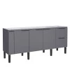 Gabinete De Madeira Para Pia De Cozinha 200cm Cisne Cozimax Cinza