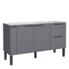 Gabinete De Madeira Para Pia De Cozinha 150cm Cisne Cozimax Cinza