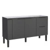 Gabinete De Madeira Para Pia De Cozinha 150cm Cisne Cozimax Preto