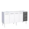 Gabinete de Aço Para Pia de 180cm Vênus 3 Gavetas Cozimax Branco/Preto
