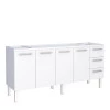 Gabinete de Aço Para Pia de 200cm Vênus 3 Gavetas Cozimax Branco