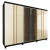 Guarda Roupa Casal Com LED 273cm x 240cm Absolut Reflecta Gelius Grafite/Off White