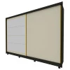 Guarda Roupa 2 Portas com Espelho 100% MDF Apolo Gelius Grafite/Off White