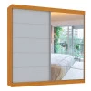 Guarda Roupa Camboriu 1 Porta de Espelho Mirarack Cedro/Off White