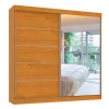 Guarda Roupa Camboriu 1 Porta de Espelho Mirarack Cedro