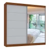 Guarda Roupa Camboriu 1 Porta de Espelho Mirarack Ipê/Off White