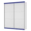 Guarda Roupa 2 Portas Correr Caribe Mirarack Branco/Azul