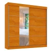 Guarda Roupa Casal Com Espelho Navegantes Mirarack Cedro
