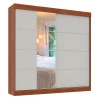 Guarda Roupa Casal Com Espelho Navegantes Mirarack Ipê/Off White