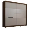 Guarda Roupa Casal 100% MDF Com Espelho Orfeu Gelius Nogueira/Off White