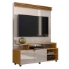 Estante Home Sala Pequeno 136cm Para TV 55 Pol Berlim Lukaliam Off White/Tauari