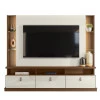 Estante Home Para TV 70 Polegadas 207cm Bilbao Lukaliam Cedro/Off White Perolizado