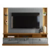 Estante Home Para TV 70 Polegadas 207cm Bilbao Lukaliam Freijo/Cinza Perolizado