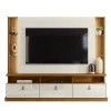 Estante Home Para TV 70 Polegadas 207cm Bilbao Lukaliam Freijo/Off White Perolizado