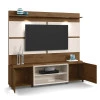 Estante Home Para TV 60 Polegadas Bless 1.8 Com LED Lukaliam Castanho/Off White