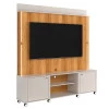 Estante Home Rack Painel Para TV 75 Pol 183cm Florença Lukaliam Off White/Freijo