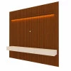 Home Ripado Para TV 85 Polegadas Com LED 230x250 Nobre Gelius Castanho/Off White