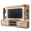 Home Para Sala 240cm TV 75 Polegadas 4 Gavetas Movie EAX Móveis Off White/Cedro